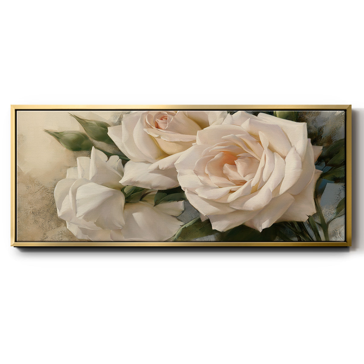 La Roseraie II - Floater Framed Canvas Print