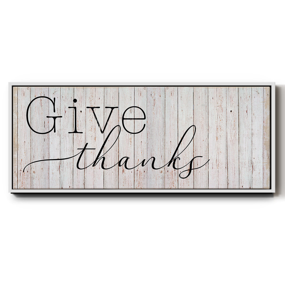 Give Thanks - Floater Framed Canvas Print