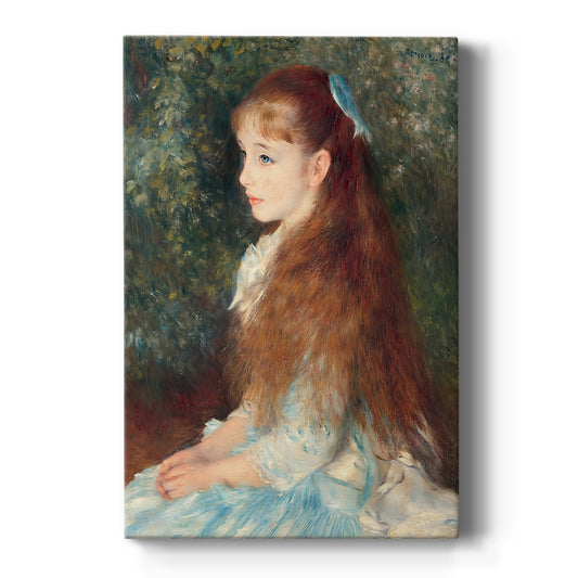 Canvas art print featuring an impressionist portrait of a young girl with soft tones and refined detail on a clean white background.