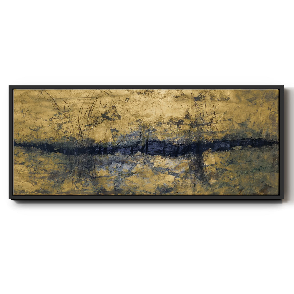 Etched Gold - Floater Framed Canvas Print