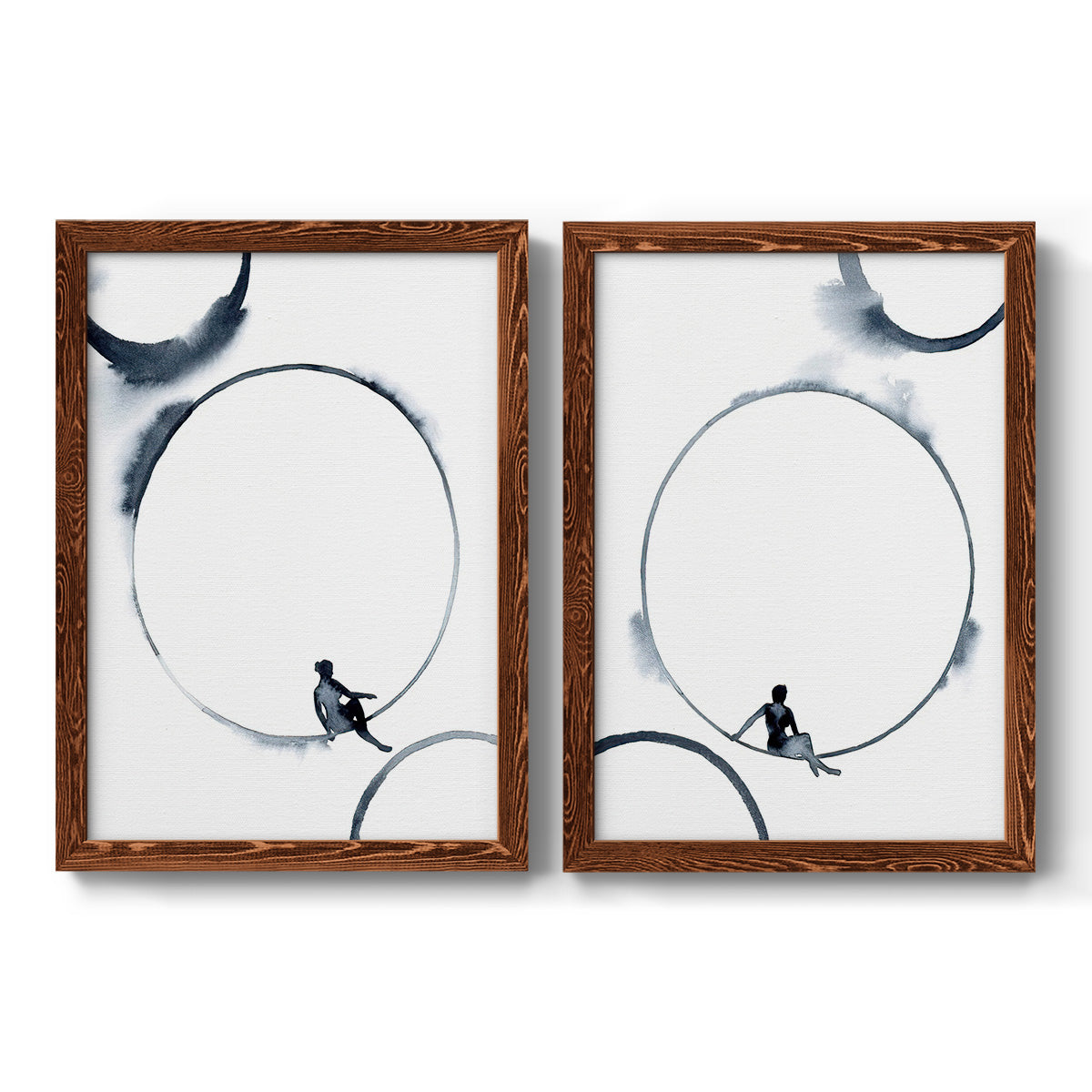 Woman in the Moon I - Premium Framed Canvas 2 Piece Set - Ready to Hang