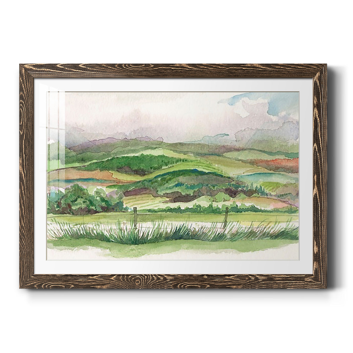 Bennachie Rain I - Barnwood Framed Art Print