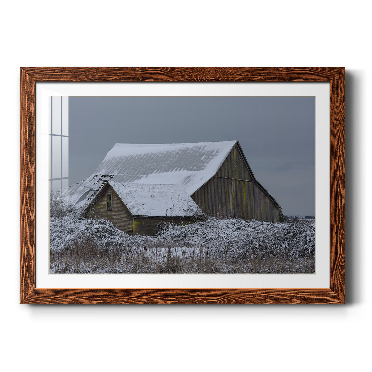 Winter Barn - Barnwood Framed Art Print
