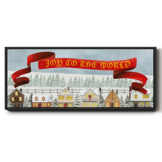 Holiday Village - Floater Framed Canvas Print