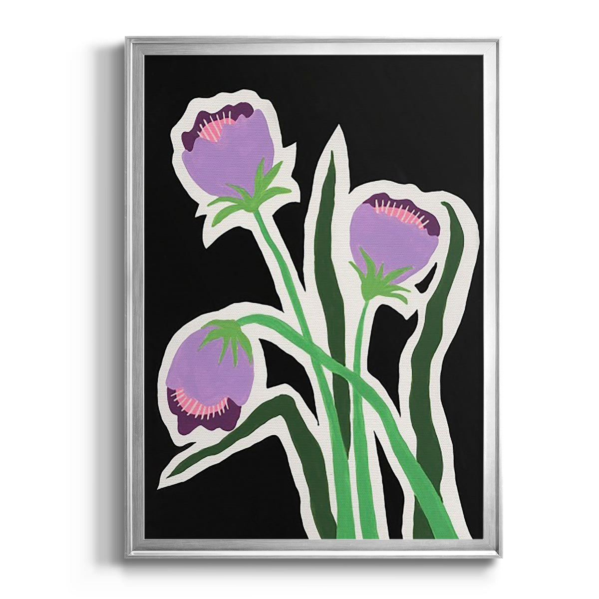 Pop Flowers II - Modern Framed Canvas Print