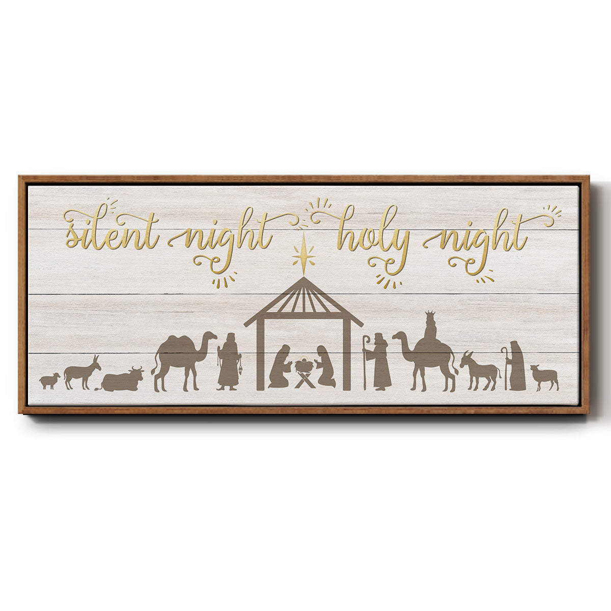 Silent Night Nativity - Floater Framed Canvas Print