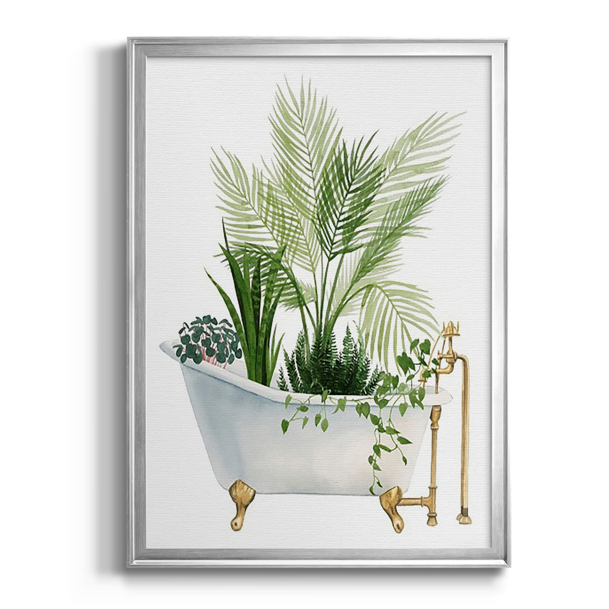 Plant Bath I - Modern Framed Canvas Print