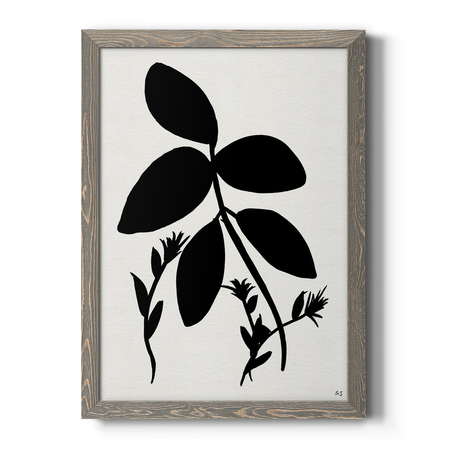 Silhouette Garden II - Premium Canvas Framed in Barnwood - Ready to Hang