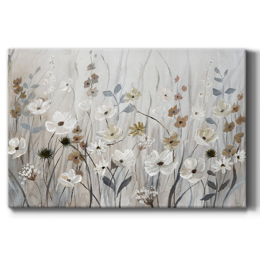 Misty Meadow Field - Canvas Art Print
