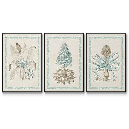 Willow Blue Besler IV - Framed Premium Gallery Wrapped Canvas L Frame 3 Piece Set - Ready to Hang