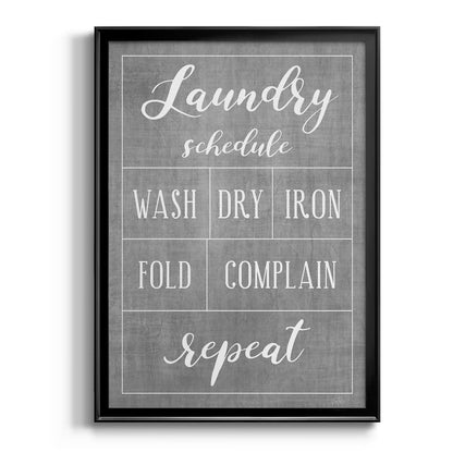 Laundry Schedule - Modern Framed Canvas Print