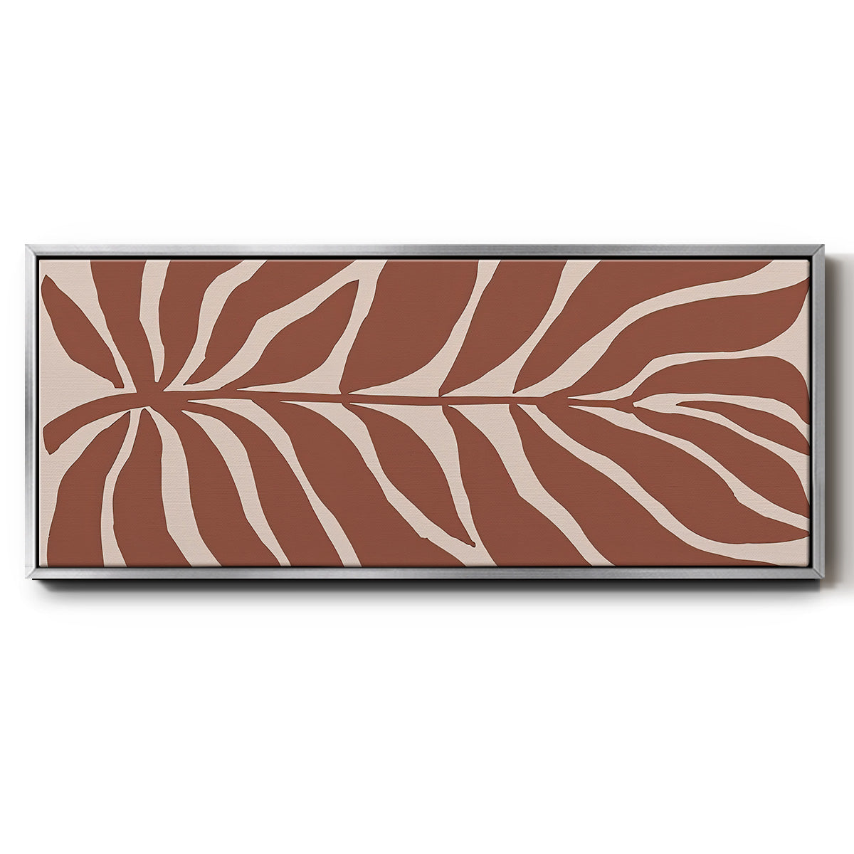 Terra Cotta Block Palms I - Floater Framed Canvas Print