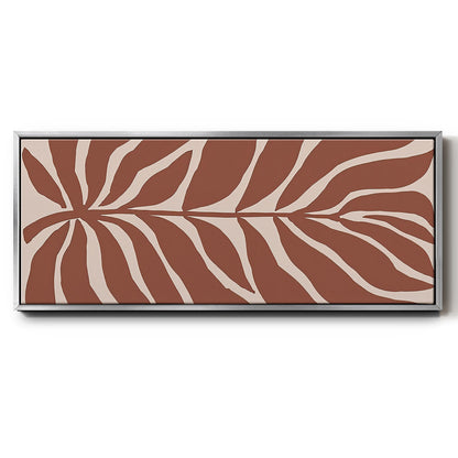 Terra Cotta Block Palms I - Floater Framed Canvas Print
