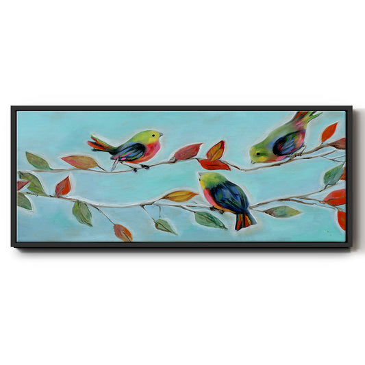 Bitty Birds II - Floater Framed Canvas Print