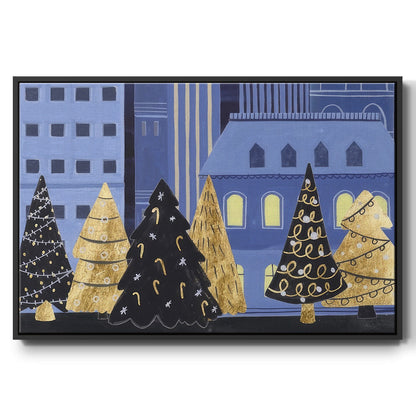 Holiday Night Collection A - Framed Gallery Wrapped Canvas in Floating Frame