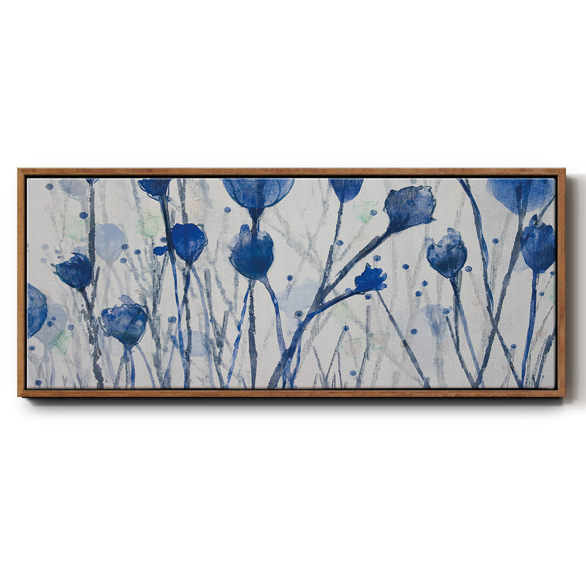 Blue Day Garden - Floater Framed Canvas Print