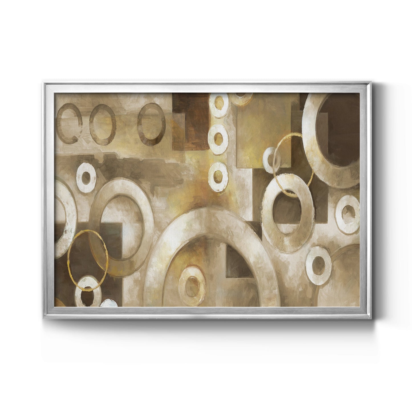 Neutral Motion - Modern Framed Canvas Print