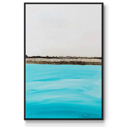 Harmony in Turquiose - Framed Premium Gallery Wrapped Canvas L Frame - Ready to Hang