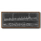 Navy Cruiser Blueprint - Floater Framed Canvas Print