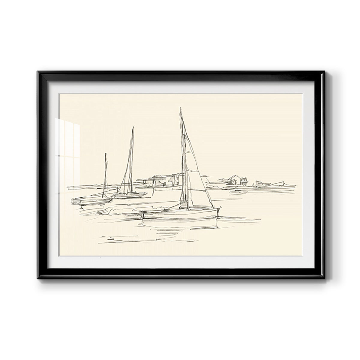 Coastal Contour Sketch I Premium Framed Print - Ready to Hang