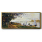 The Riverbank at Le Petit - Floater Framed Canvas Print