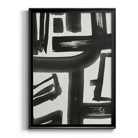Inkwell Intersect II - Modern Framed Canvas Print