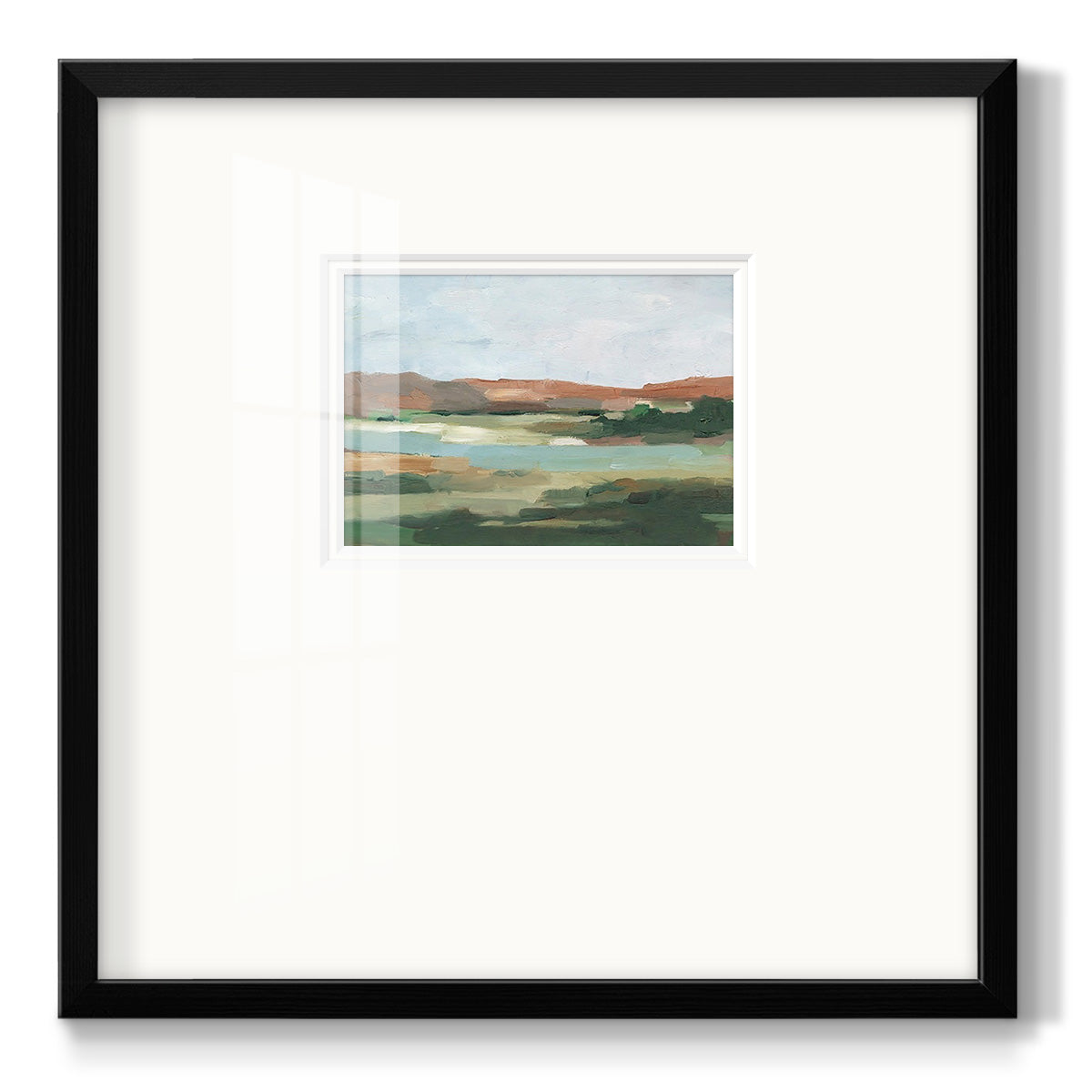 Autumn River Crossing I Premium Framed Print Double Matboard