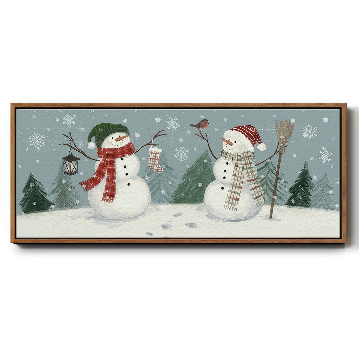 Snowmen VI - Floater Framed Canvas Print