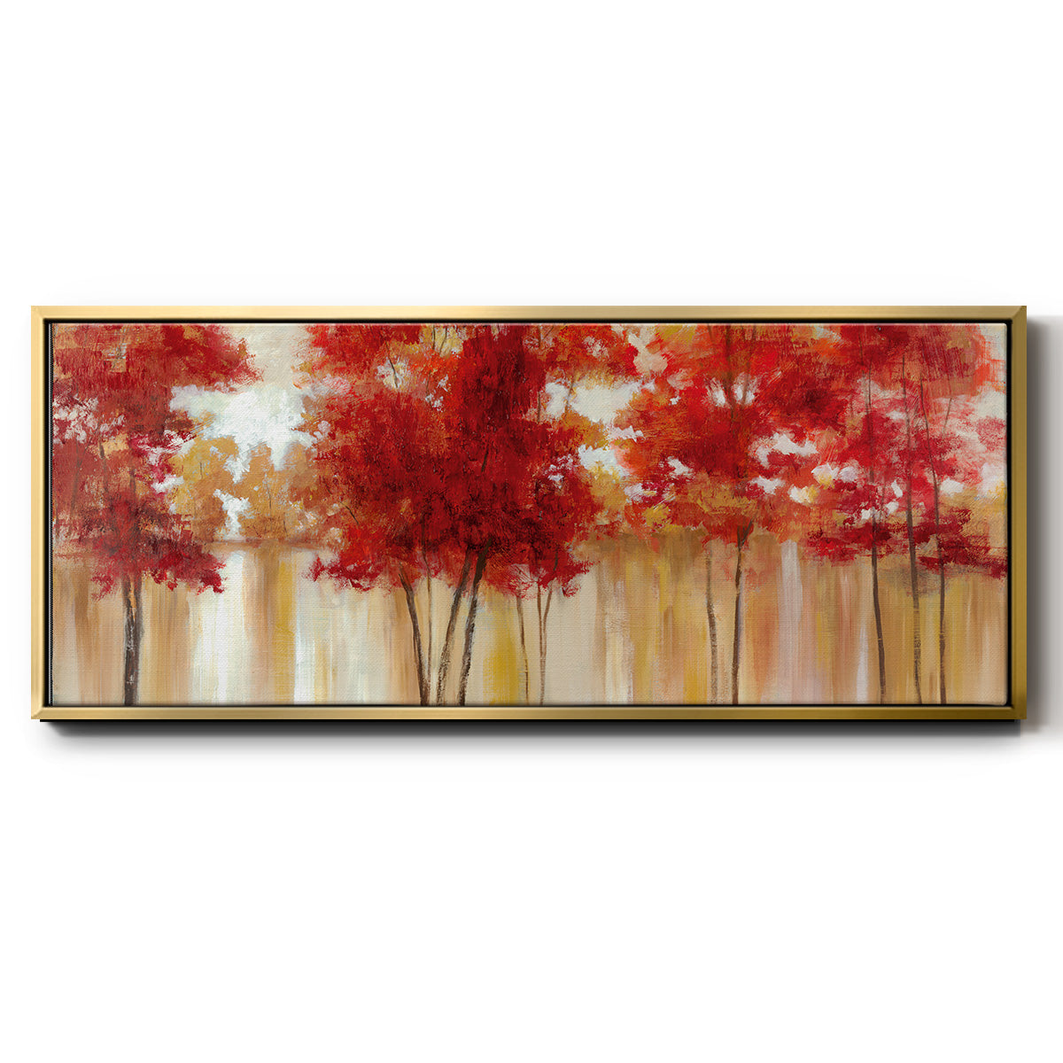 Red Trees - Floater Framed Canvas Print