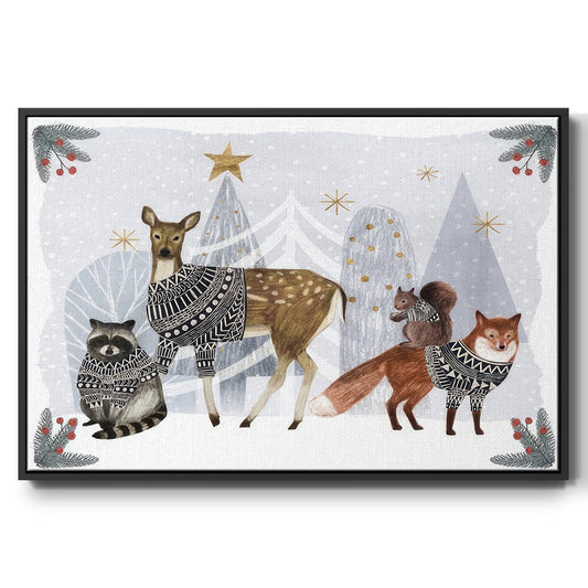 Cozy Christmas Collection A - Floater Framed Canvas Print