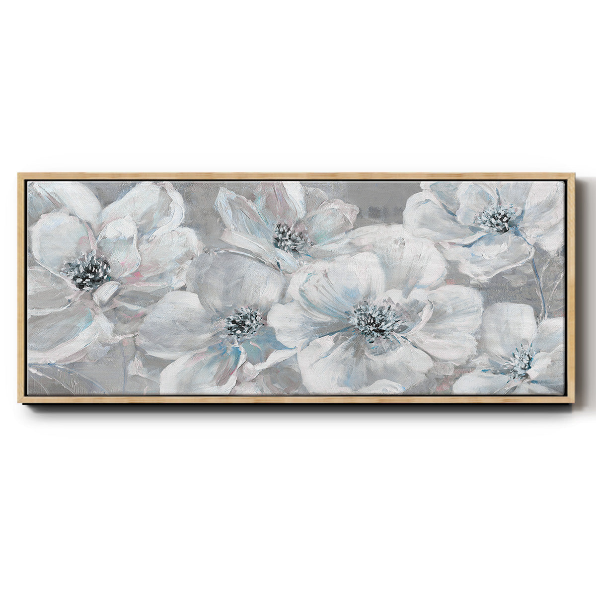 Soft Teal Summer - Floater Framed Canvas Print