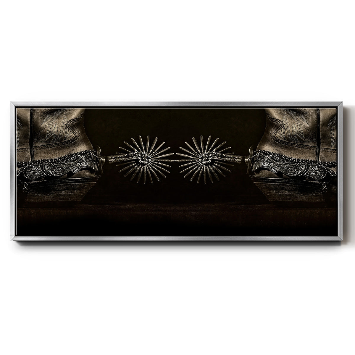 Photography Study Spurs - Floater Framed Canvas Print