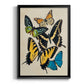 Collaged Butterflies II - Modern Framed Canvas Print