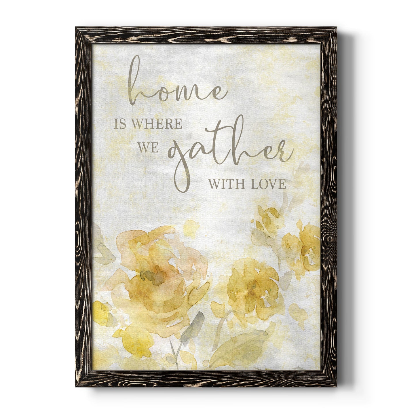 Gather with Love - Premium Canvas Framed in Barnwood - Ready to Hang