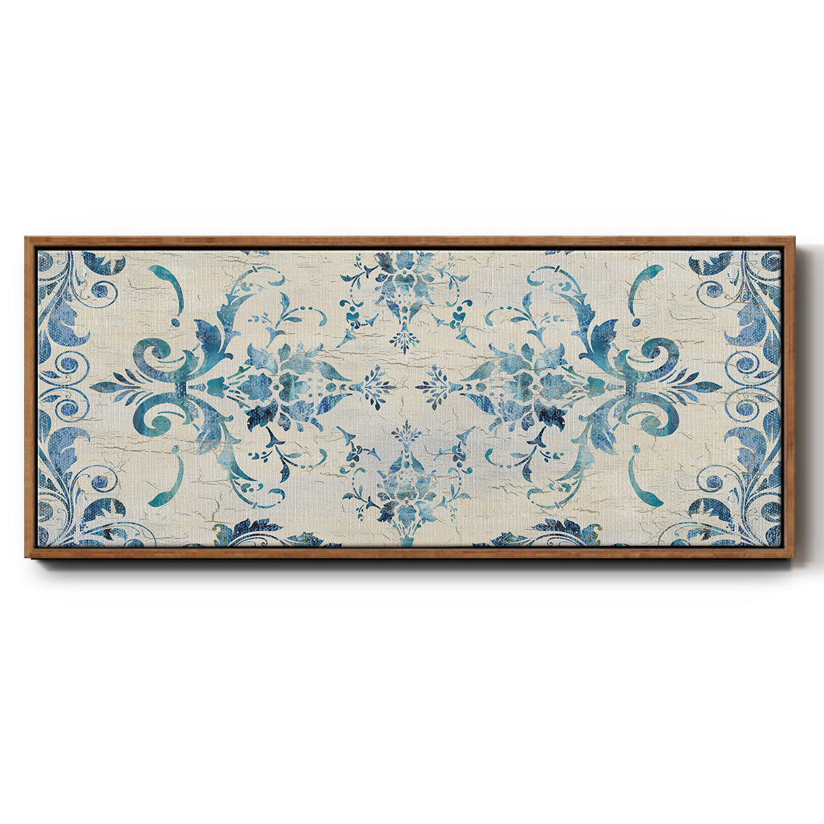 Border Damask - Floater Framed Canvas Print