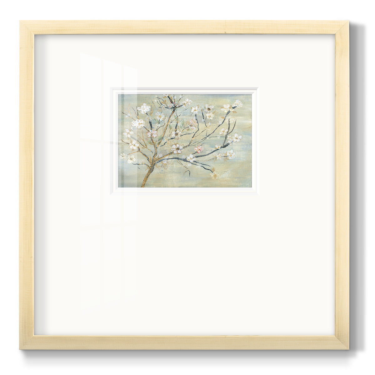 Blossoms & Spring Rain Premium Framed Print Double Matboard