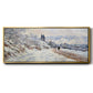 The Road to Vétheuil, Snow Effect, 1879 - Floater Framed Canvas Print