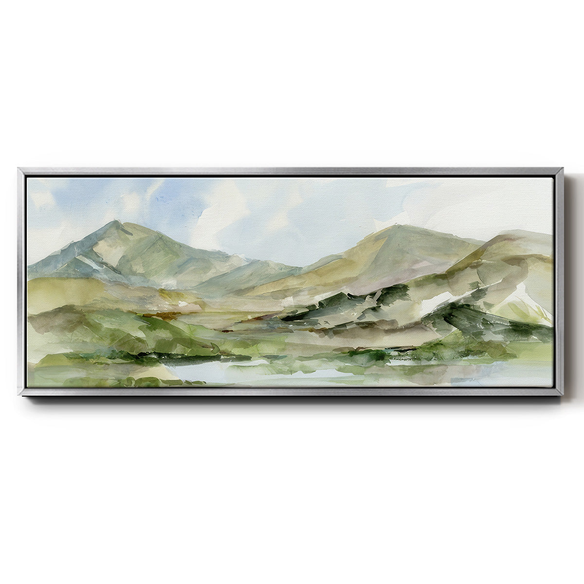 Serene Mountains II - Floater Framed Canvas Print