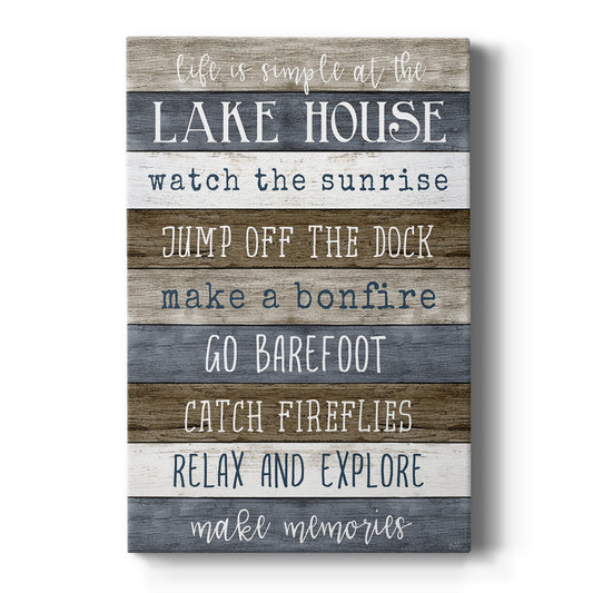 Simple Lake Rules Premium Gallery Wrapped Canvas - Ready to Hang