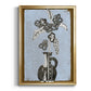 Graphic Flowers in Vase I - Modern Framed Canvas Print