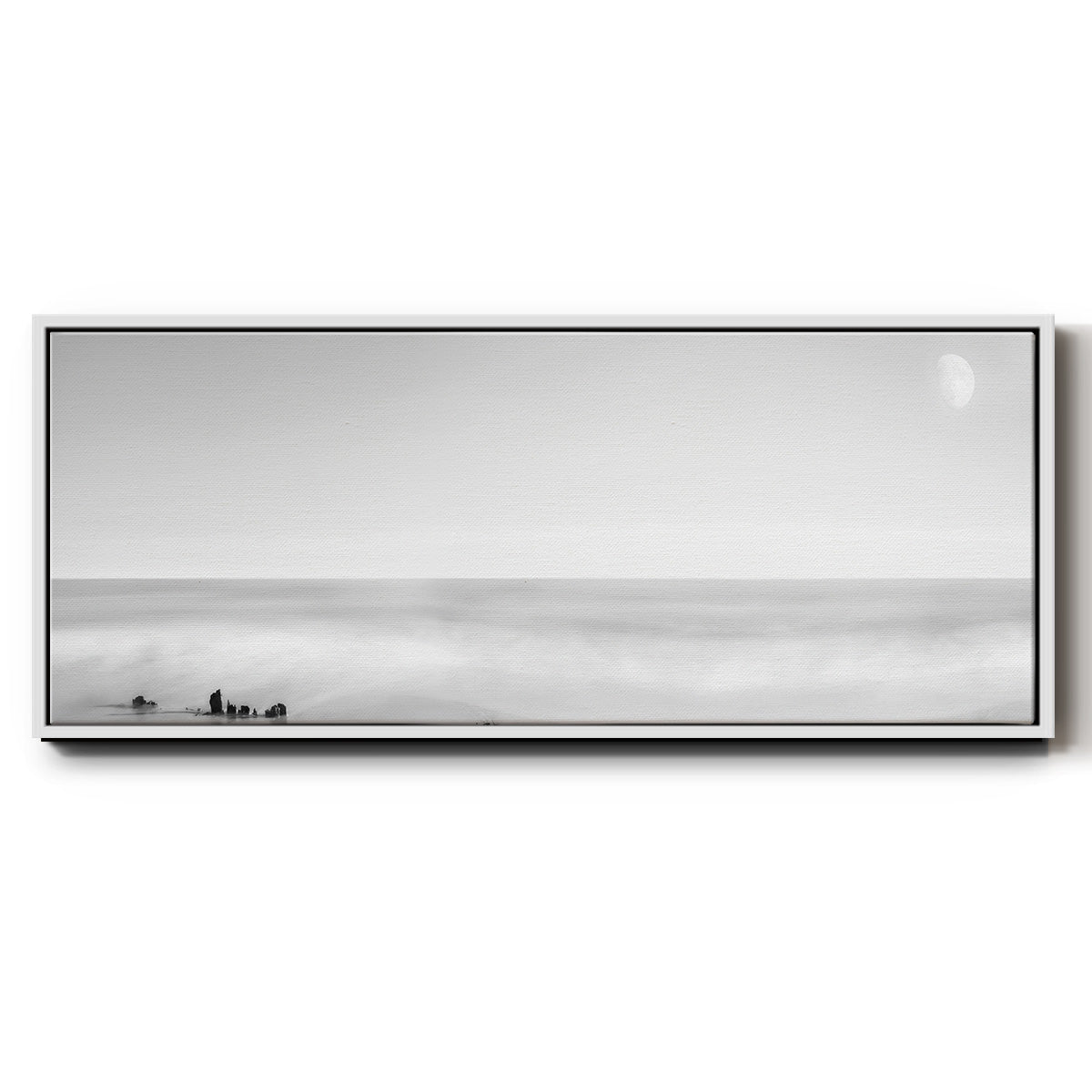 Black & White Water Panel XIV - Floater Framed Canvas Print