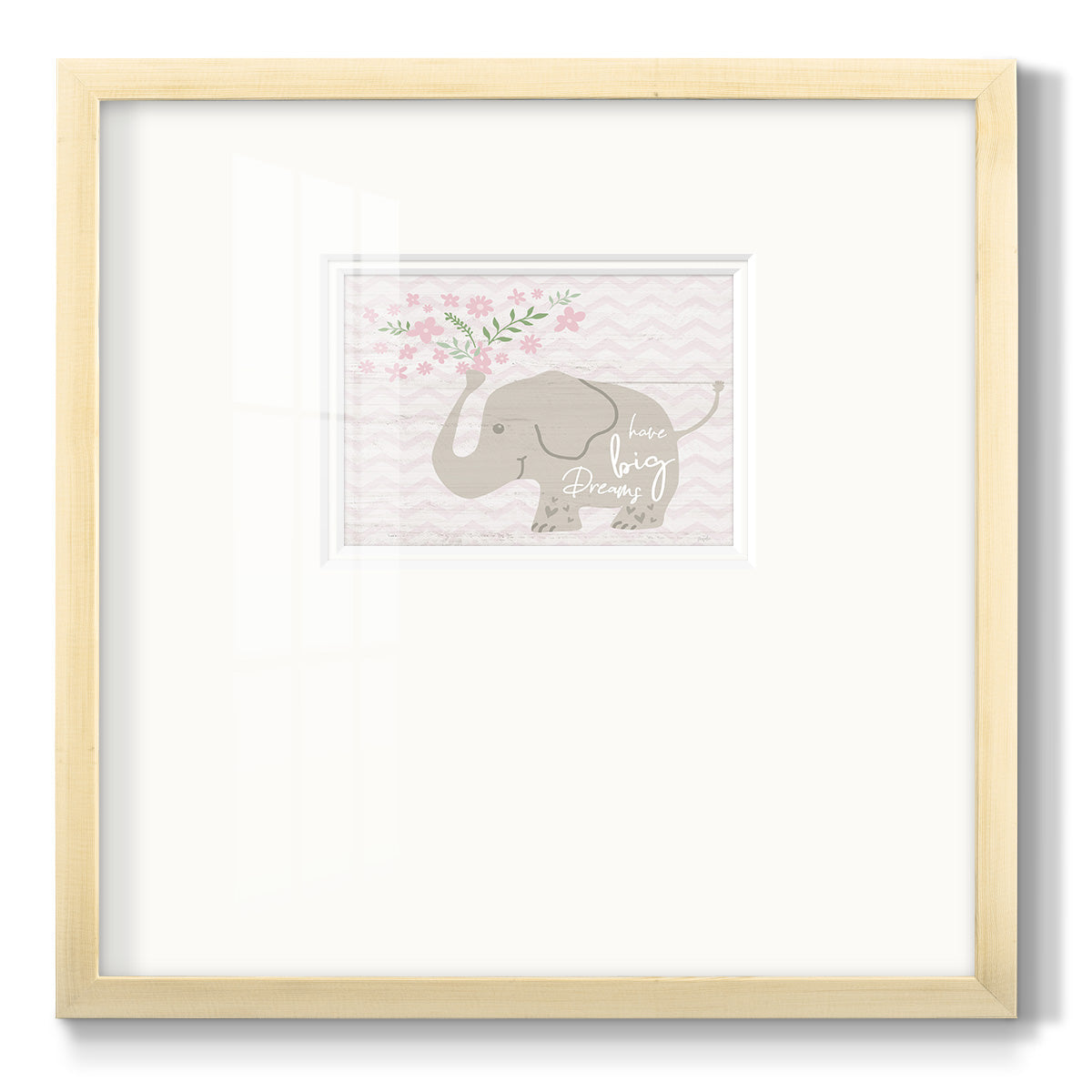 Floral Elephant - Double Matboard Framed Print