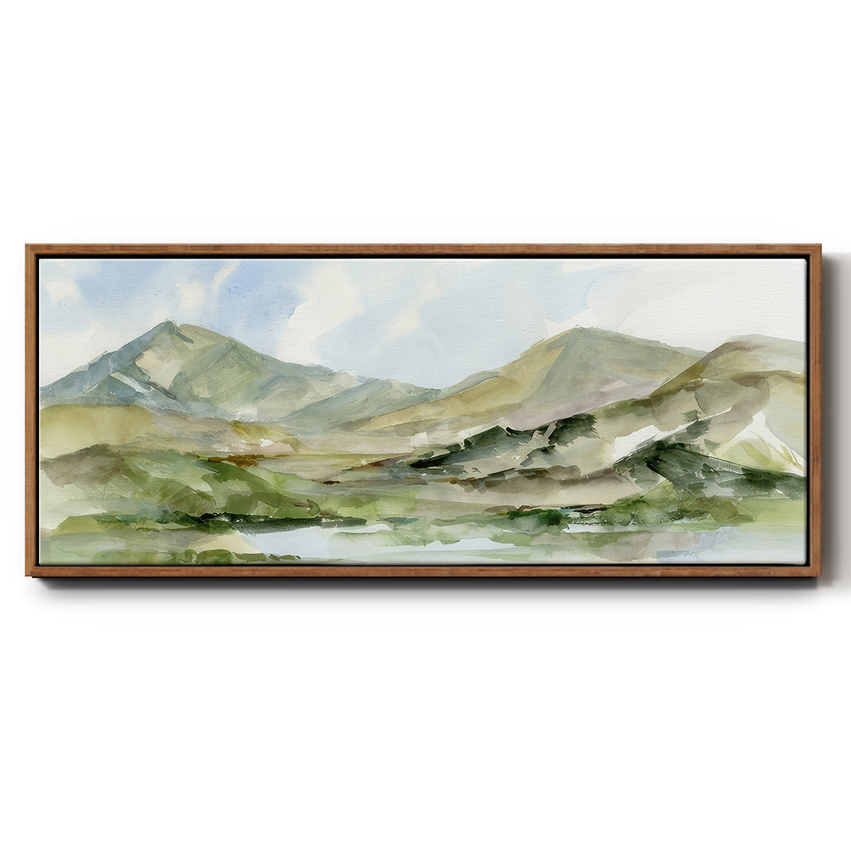 Serene Mountains II - Floater Framed Canvas Print