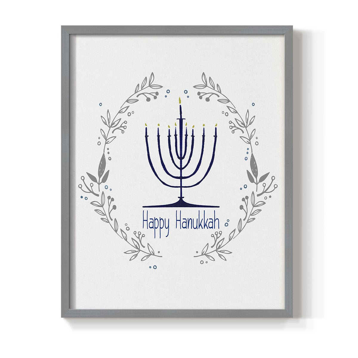 Happy Hanukkah II - Restickable Framed Art Print