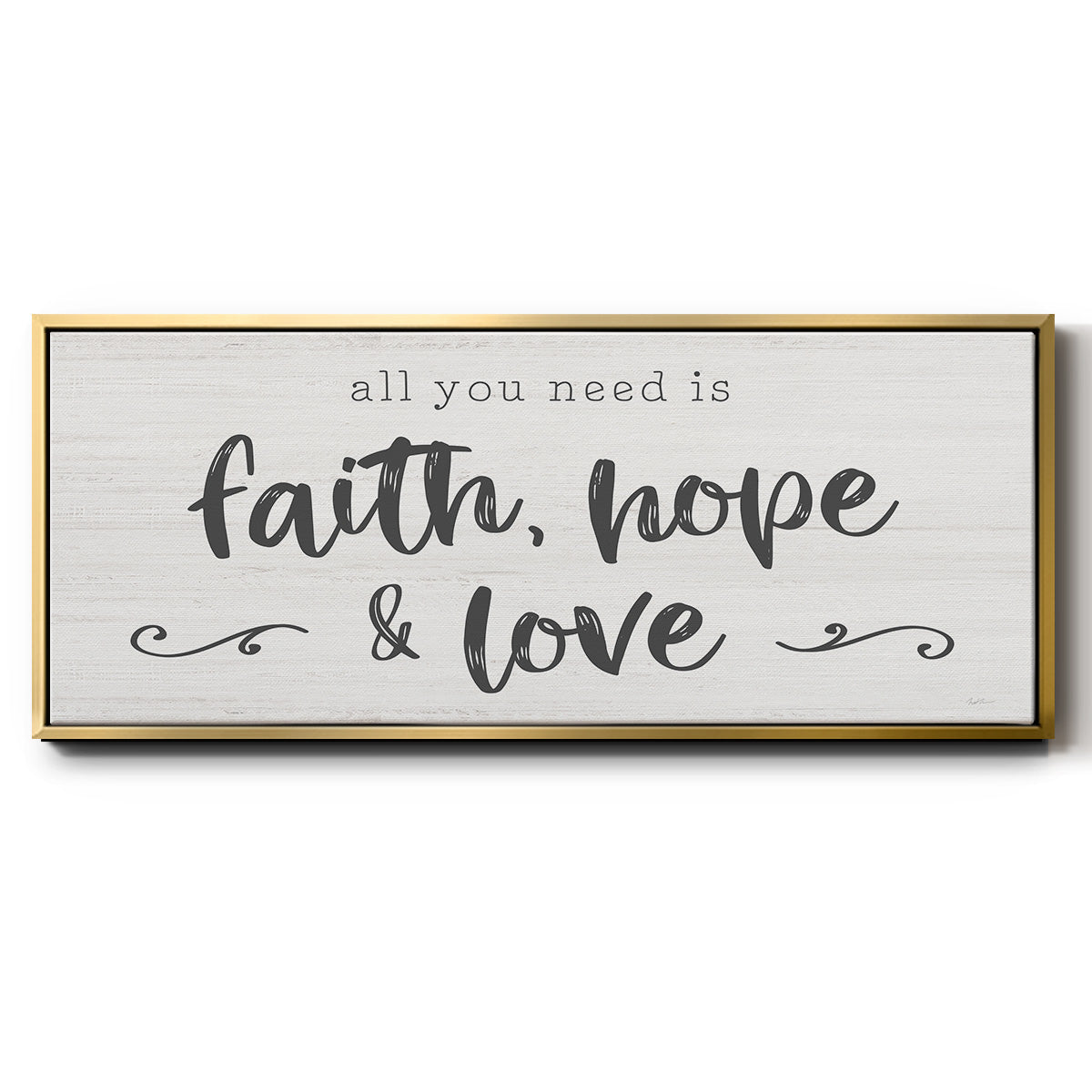 Faith Hope Love - Floater Framed Canvas Print