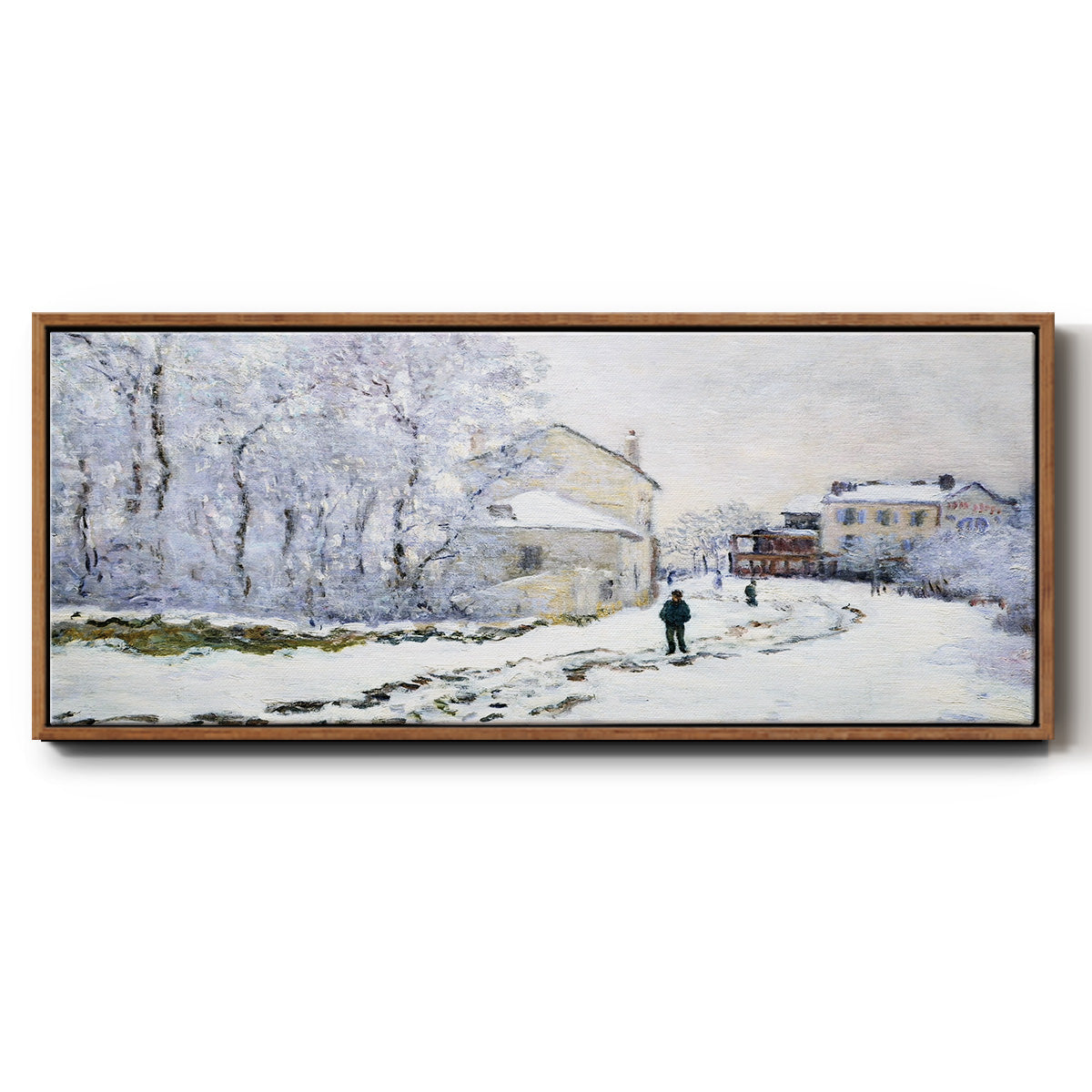 Snow in Argenteuil, 1875 - Floater Framed Canvas Print