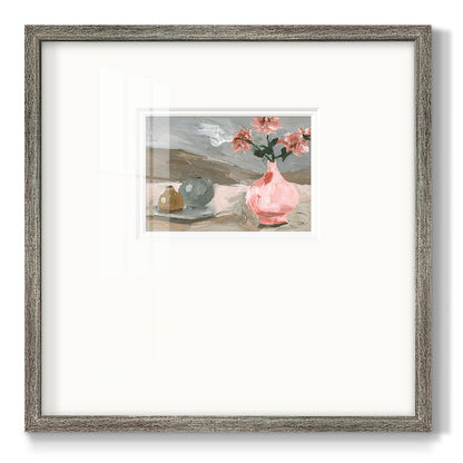 Vase of Pink Flowers VI Premium Framed Print Double Matboard