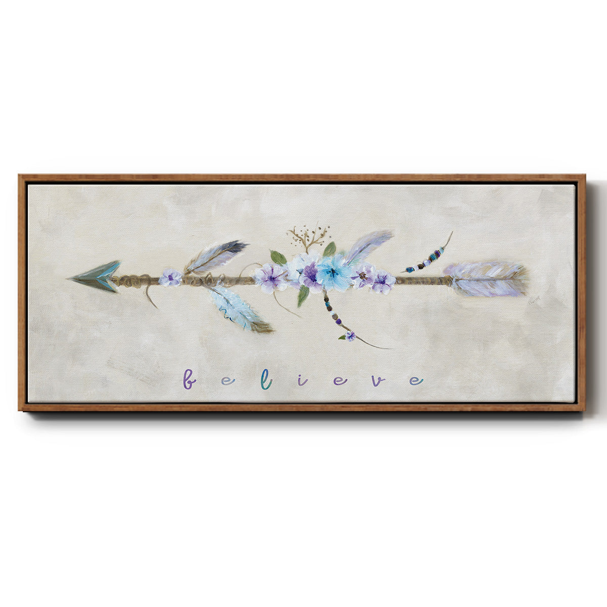 Boho Arrow I - Floater Framed Canvas Print