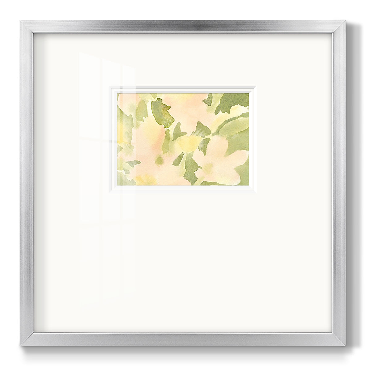 Verdant Floral Abstract I - Double Matboard Framed Print