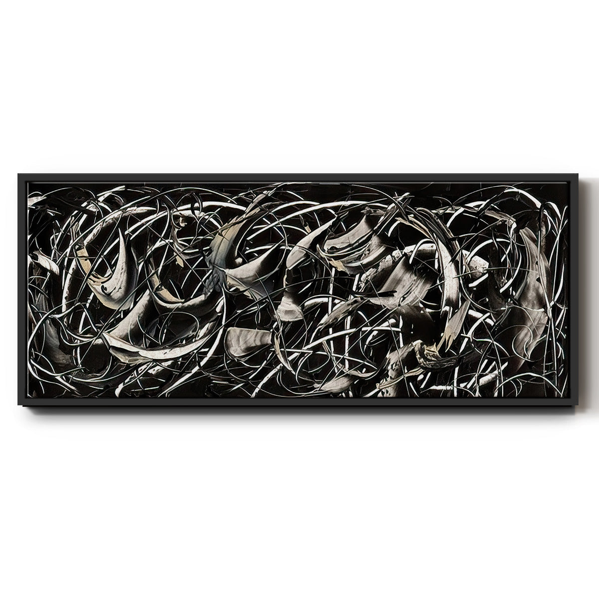 Linear Movement II - Floater Framed Canvas Print